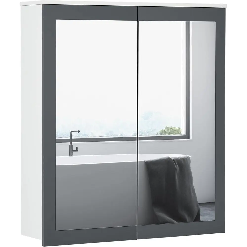 27x30 White Wall-Mounted Mirrored Cabinet with Double Doors and 2 Adjustable Shelves
27x30 White Wall-Mounted Mirrored Cabinet with Double Doors and 2 Adjustable Shelves