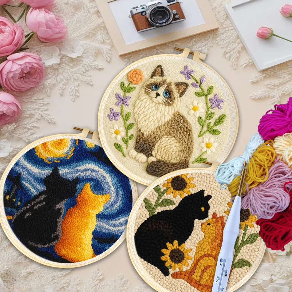 20x20cm Diy Needle Punch Kit Animal PatternCute Cat Embroidery Set For Beginners Living Room Decoration Craft Supplies
20x20cm Diy Needle Punch Kit Animal PatternCute Cat Embroidery Set For Beginners Living Room Decoration Craft Supplies