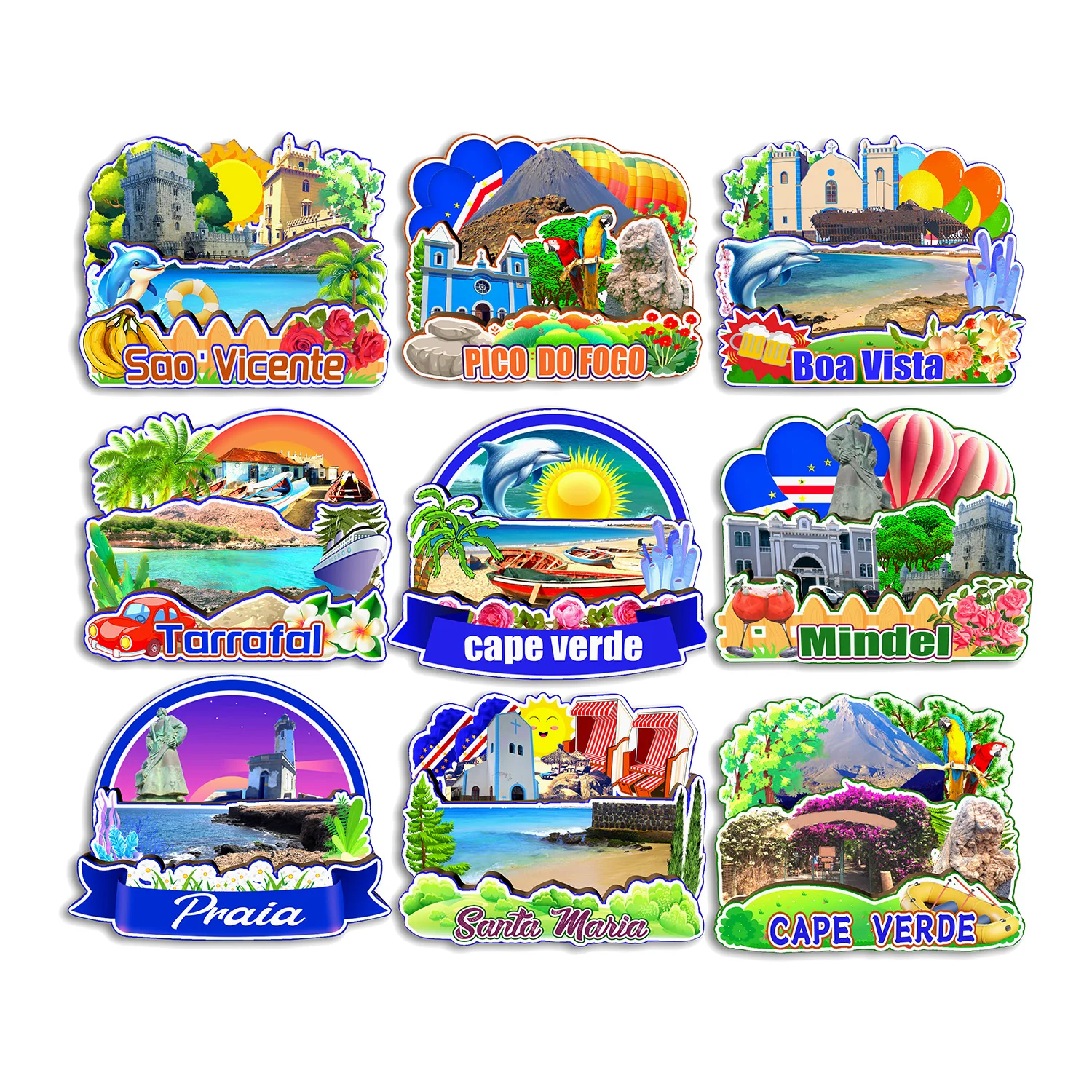 Santa Maria Praia Mindel Tarrafal Boa Vista Pico do Fogo Sao Vicente Cape Verde Fridge Magnet Travel Souvenir Gift Handmade
Santa Maria Praia Mindel Tarrafal Boa Vista Pico do Fogo Sao Vicente Cape Verde Fridge Magnet Travel Souvenir Gift Handmade