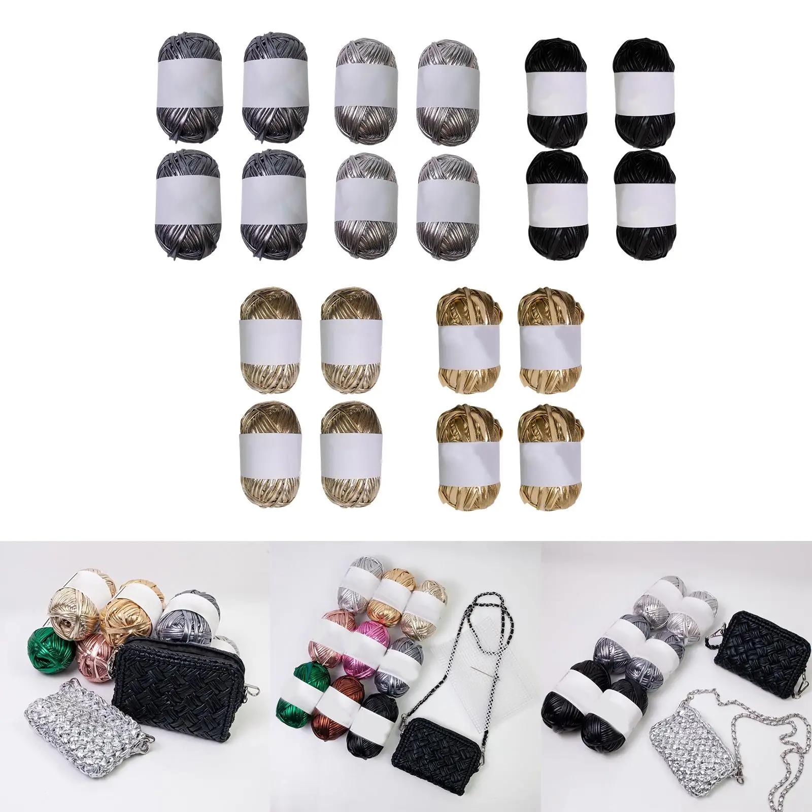 4x металлическая пряжа для футболки, проекты для вязания крючком, полиэфирная нить, набор пряжи для вязания для сумки «сделай сам», подушки, корзины, ковры, ремесло
4x металлическая пряжа для футболки, проекты для вязания крючком, полиэфирная нить, набор пряжи для вязания для сумки «сделай сам», подушки, корзины, ковры, ремесло