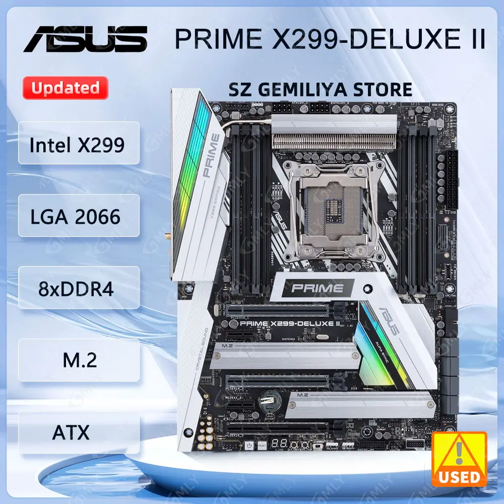 Материнская плата Asus PRIME X299-DELUXE II Intel X299 Socket 2066 128 ГБ DDR4 M.2 с поддержкой Core I9-10940 Core i9-7920 Core I7-9800 Процессор
Материнская плата Asus PRIME X299-DELUXE II Intel X299 Socket 2066 128 ГБ DDR4 M.2 с поддержкой Core I9-10940 Core i9-7920 Core I7-9800 Процессор