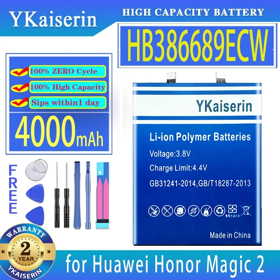 YKaiserin 4000mAh Replacement Battery HB386689ECW for Huawei Honor Magic 2 Magic2 TNY-AL00 TL100 Mobile Phone Batteries
YKaiserin 4000mAh Replacement Battery HB386689ECW for Huawei Honor Magic 2 Magic2 TNY-AL00 TL100 Mobile Phone Batteries