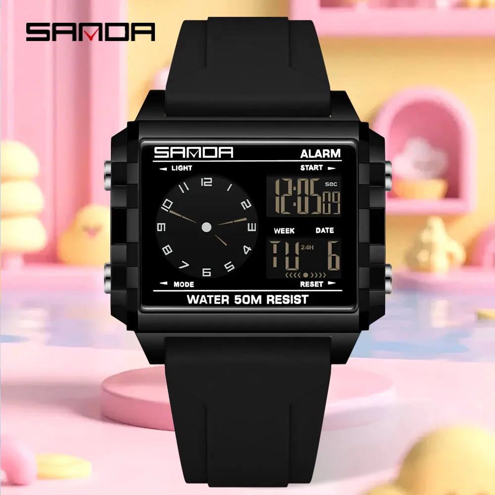 SANDA 6368 New Casual Electronic Watches for Man Chronograph Calendar Luminous Outdoor Sports Fashion Men's Digital Wristwatch
SANDA 6368 New Casual Electronic Watches for Man Chronograph Calendar Luminous Outdoor Sports Fashion Men's Digital Wristwatch