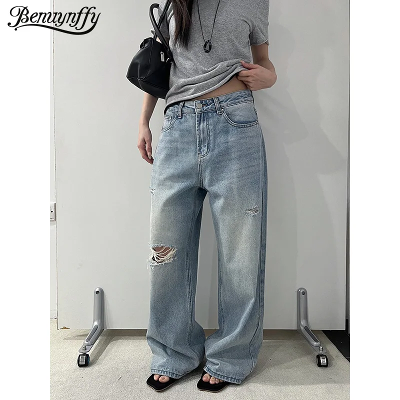 Benuynffy American Loose Straight Leg Jeans Women 2026 Summer New Y2k Vintage High Waisted Casual Washed Ripped Wide Leg Pants
Benuynffy American Loose Straight Leg Jeans Women 2026 Summer New Y2k Vintage High Waisted Casual Washed Ripped Wide Leg Pants