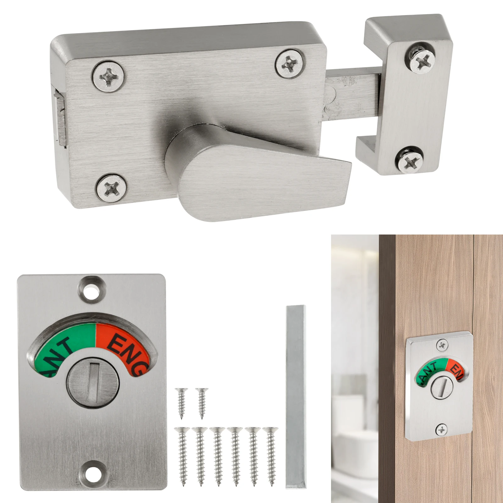 Индикатор дверного замка, замок для туалета, ванной комнаты, свободная/увеличенная хромированная защелка, индикаторный засов, засов, общественный туалет, туалет, конфиденциальная часть
Индикатор дверного замка, замок для туалета, ванной комнаты, свободная/увеличенная хромированная защелка, индикаторный засов, засов, общественный туалет, туалет, конфиденциальная часть