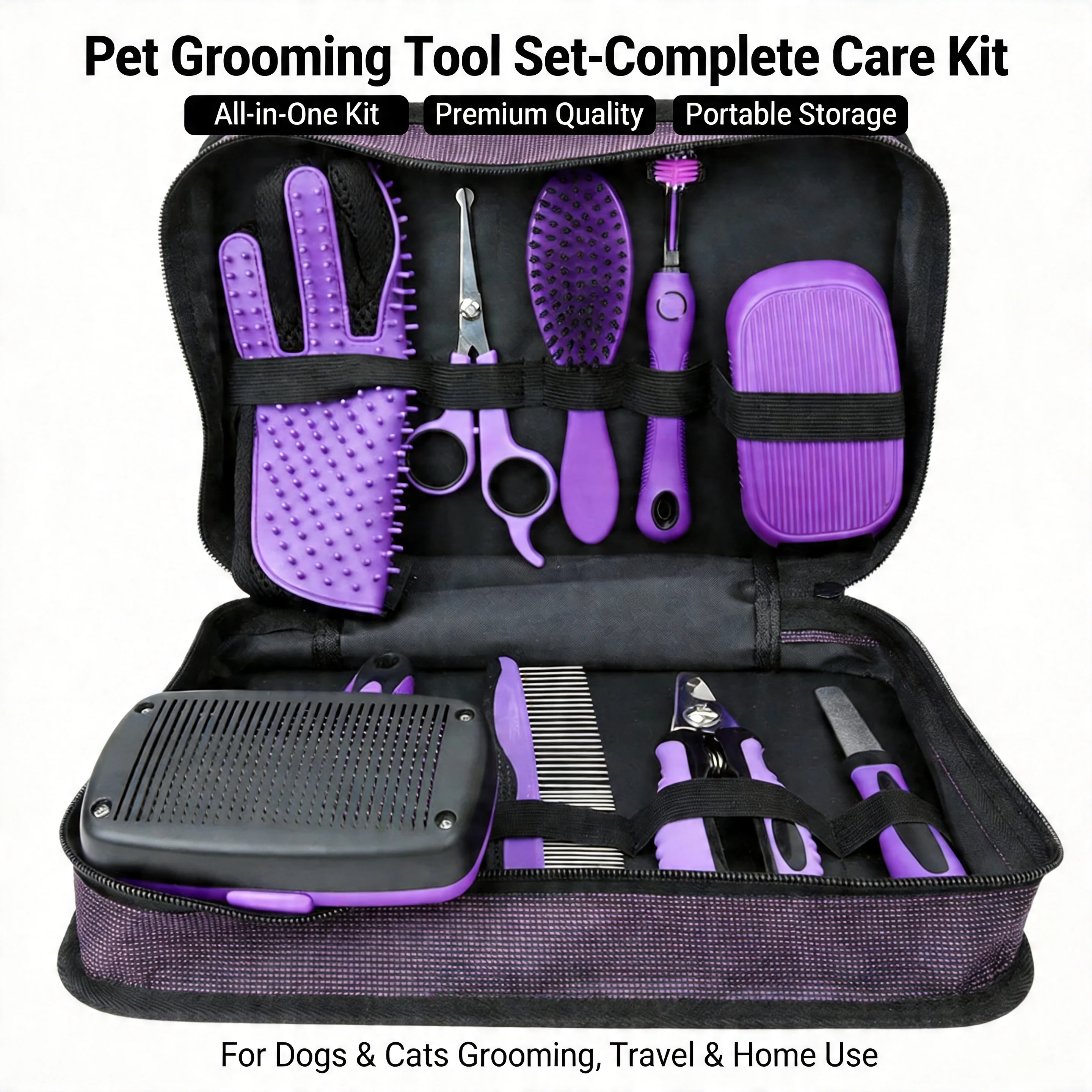 9 in 1 Pet Grooming Kit Hair Removal Comb Dog Gloves Shampoo Brush Nail Clippers Toothbrush Set for Dogs Cats Grooming Supplies
9 in 1 Pet Grooming Kit Hair Removal Comb Dog Gloves Shampoo Brush Nail Clippers Toothbrush Set for Dogs Cats Grooming Supplies
