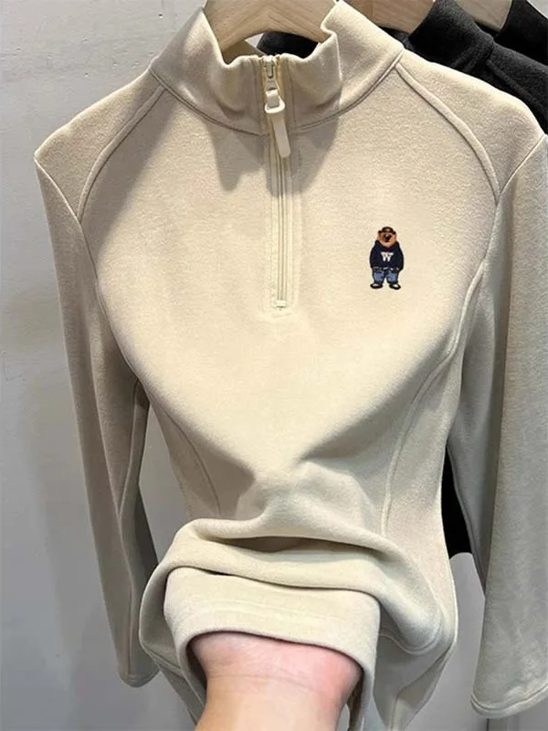 Women's Double-sided Fleece Sweatshirt Half-zip Thickened Hoodie Slimming Warmth Autumn Winter New Style Fashionable Korean
Women's Double-sided Fleece Sweatshirt Half-zip Thickened Hoodie Slimming Warmth Autumn Winter New Style Fashionable Korean