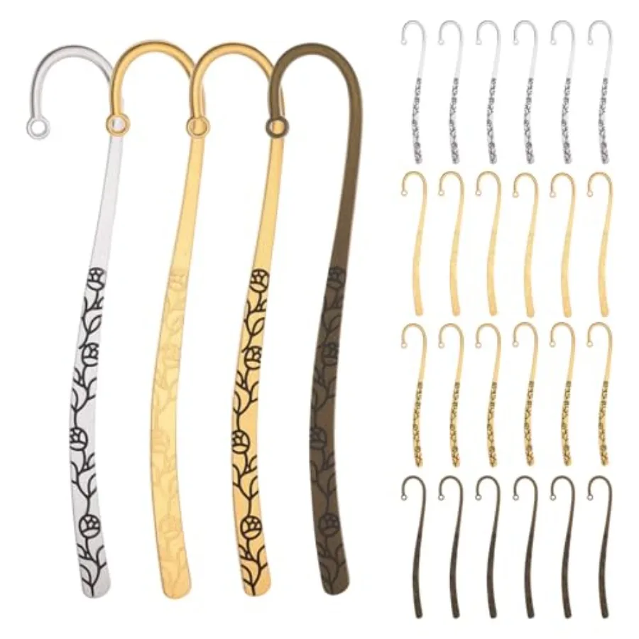 24 Pack Metal Bookmark Hairpin Hook Carved Antique Vintage Metal Carving Book Marks with Loop, DIY Metal Embossed Bookmarks, Me
24 Pack Metal Bookmark Hairpin Hook Carved Antique Vintage Metal Carving Book Marks with Loop, DIY Metal Embossed Bookmarks, Me