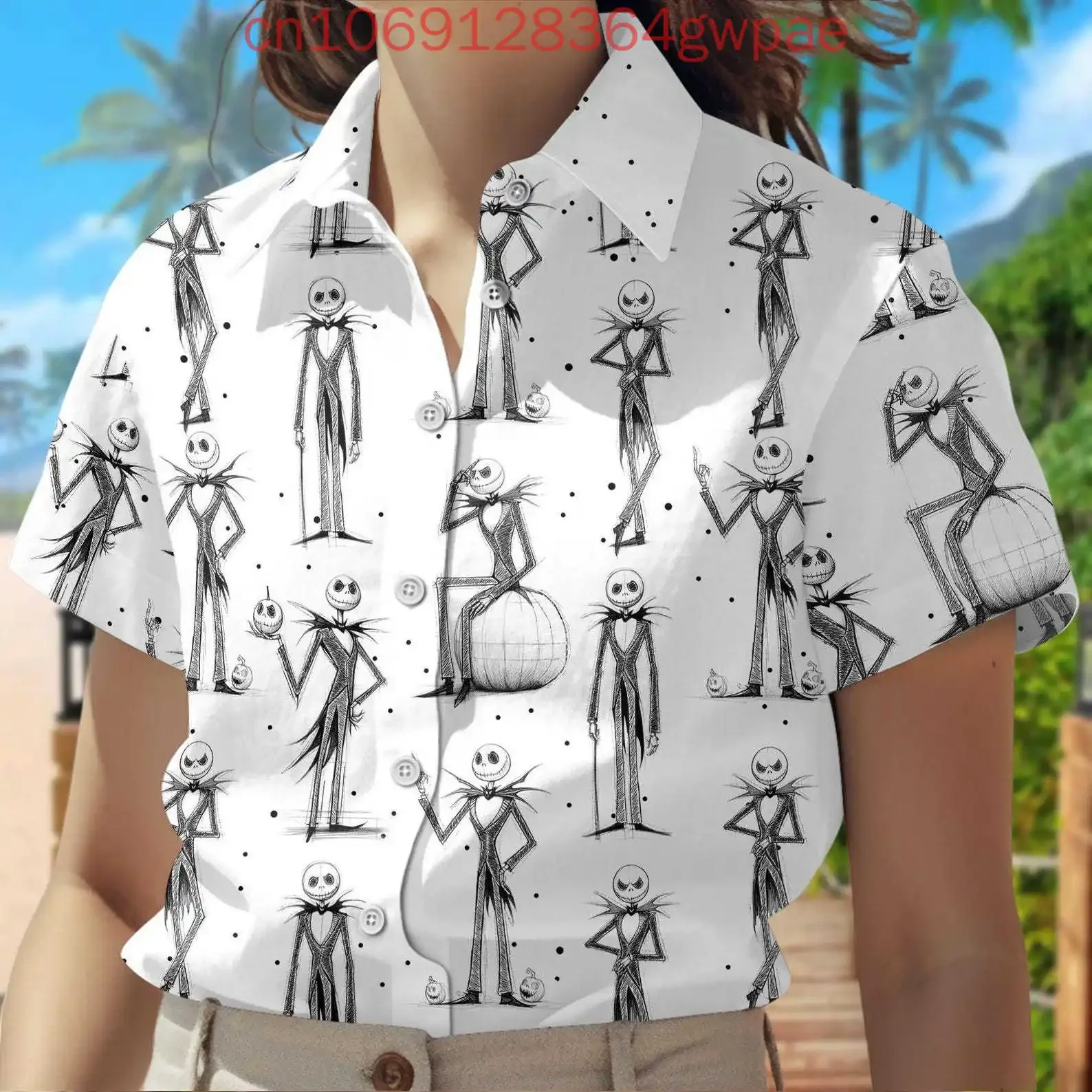 The Nightmare Before Christmas Jack Skellington Women's Hawaiian Shirt Summer Casual Fashion Women's Short Sleeve Beach Shirts
The Nightmare Before Christmas Jack Skellington Women's Hawaiian Shirt Summer Casual Fashion Women's Short Sleeve Beach Shirts