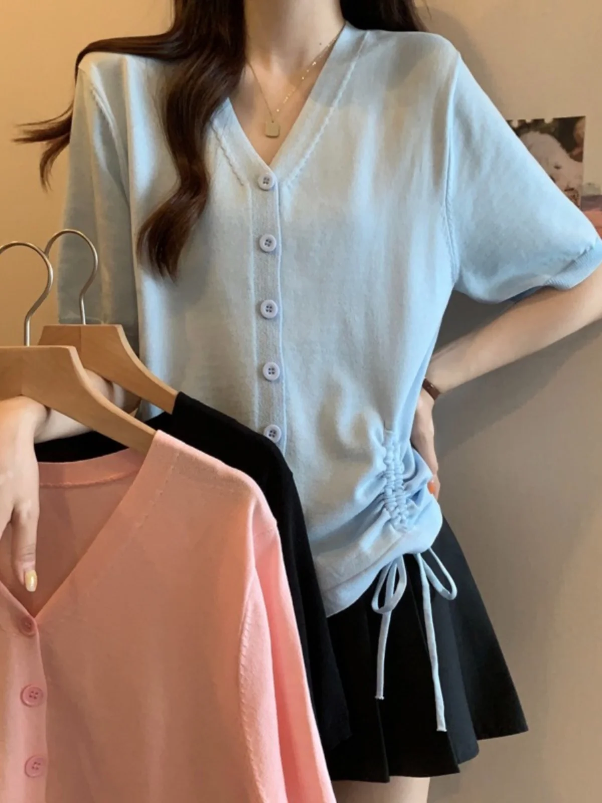 Корейский кардиган больших размеров с V-Ne Dstring Belly Cover ort Sve Open, милый универсальный топ для похудения на лето
Корейский кардиган больших размеров с V-Ne Dstring Belly Cover ort Sve Open, милый универсальный топ для похудения на лето