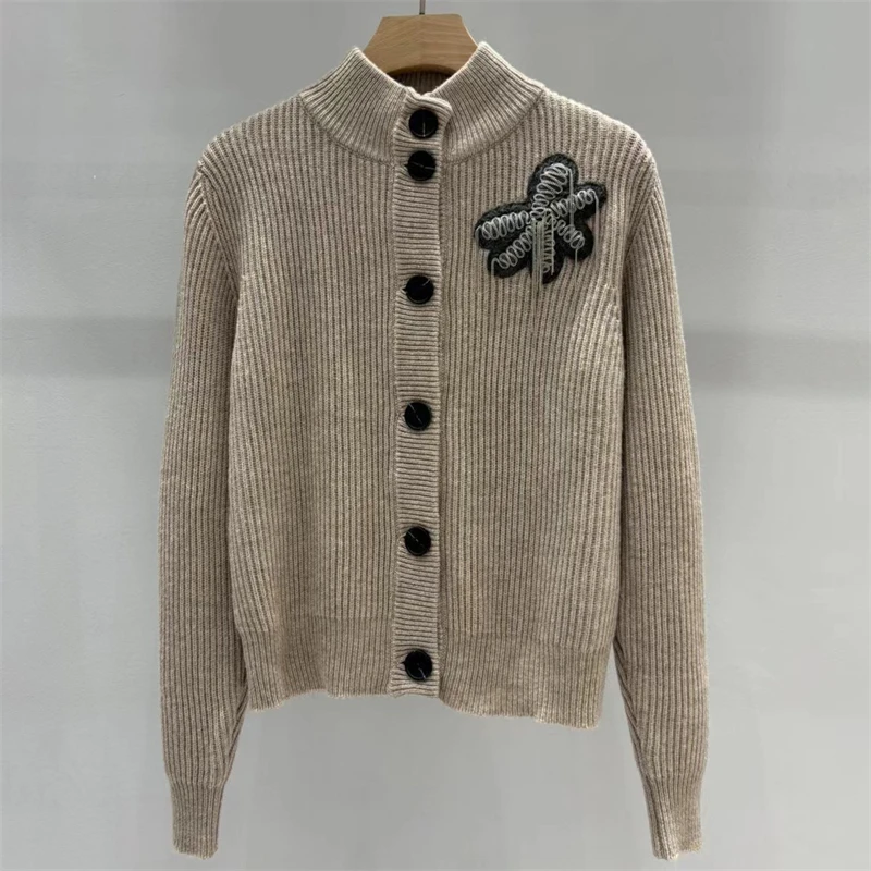 Cardigan for women New autumn 2025 single breasted slim long sleeved top wool blend Women's sweater stand up collar Women's coat
Cardigan for women New autumn 2025 single breasted slim long sleeved top wool blend Women's sweater stand up collar Women's coat