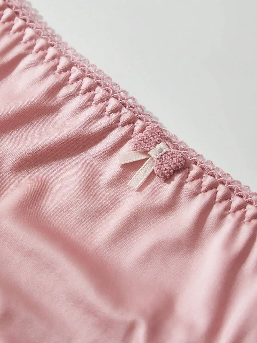 Womens Satin Panties With Bow Decoration Low-Rise T-Back Comfortable Daily Wear
Womens Satin Panties With Bow Decoration Low-Rise T-Back Comfortable Daily Wear