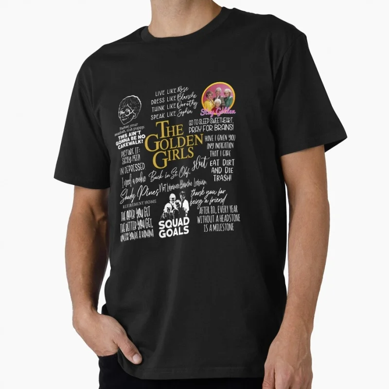 80's Retro TV Sitcom The Golden Girls Gift T Shirt for fans 100% Cotton Print tee Old Ladies Graphic Clothes US Size Tops S-6XL
80's Retro TV Sitcom The Golden Girls Gift T Shirt for fans 100% Cotton Print tee Old Ladies Graphic Clothes US Size Tops S-6XL