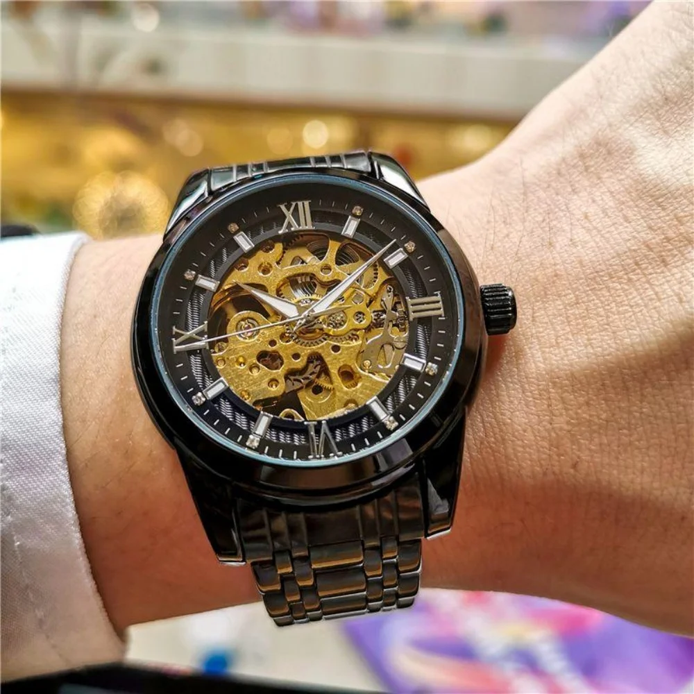 High-End Fashion Luxury Skeleton Tourbillon Automatic Mechanical Men's Watch, High-End Fashion Waterproof Luminous Double-Sided Skeleton Trendy Luxury Business Casual Wristwatch
High-End Fashion Luxury Skeleton Tourbillon Automatic Mechanical Men's Watch, High-End Fashion Waterproof Luminous Double-Sided Skeleton Trendy Luxury Business Casual Wristwatch