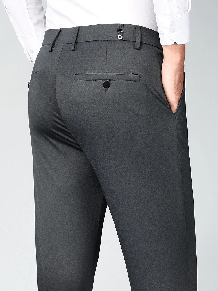 High Elastic Men's Business Suit Pants Classic Straight Slim Male Work Formal Party Casual Trousers Black Gray Blue
High Elastic Men's Business Suit Pants Classic Straight Slim Male Work Formal Party Casual Trousers Black Gray Blue