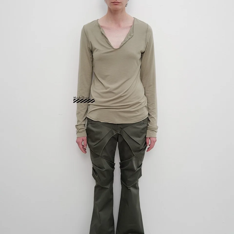 Low Waist Long T-Shirt Base Shirt V-Neck Silk Long Pants Bell Bottoms Street Style Natural Waist Zipper Closure Autumn Wear
Low Waist Long T-Shirt Base Shirt V-Neck Silk Long Pants Bell Bottoms Street Style Natural Waist Zipper Closure Autumn Wear