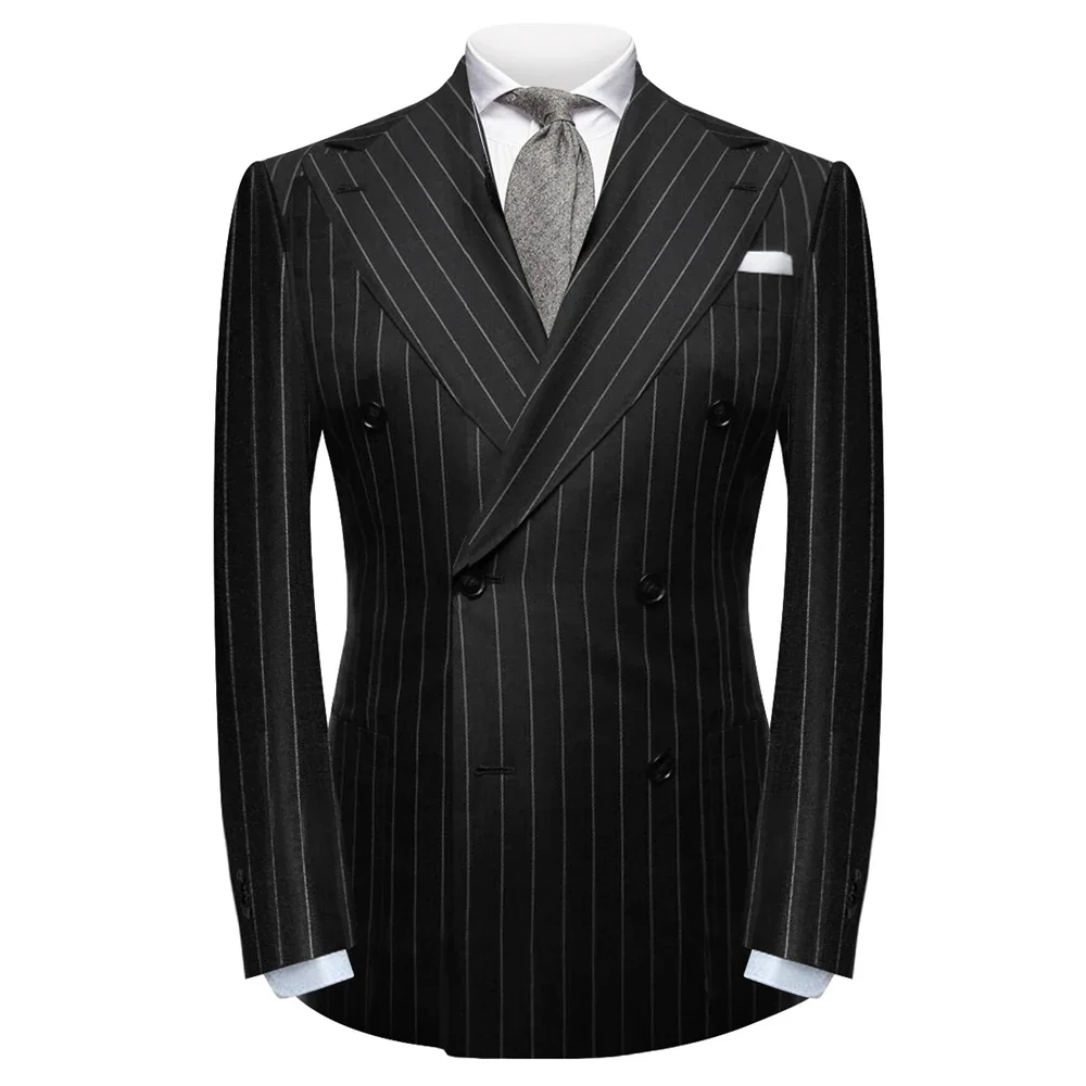 Formal Travel Men's Jacket Suits Fashion Double Breasted Stripe Slim Fit 1 Piece Blazer High Quality Skinny Wedding Coat
Formal Travel Men's Jacket Suits Fashion Double Breasted Stripe Slim Fit 1 Piece Blazer High Quality Skinny Wedding Coat