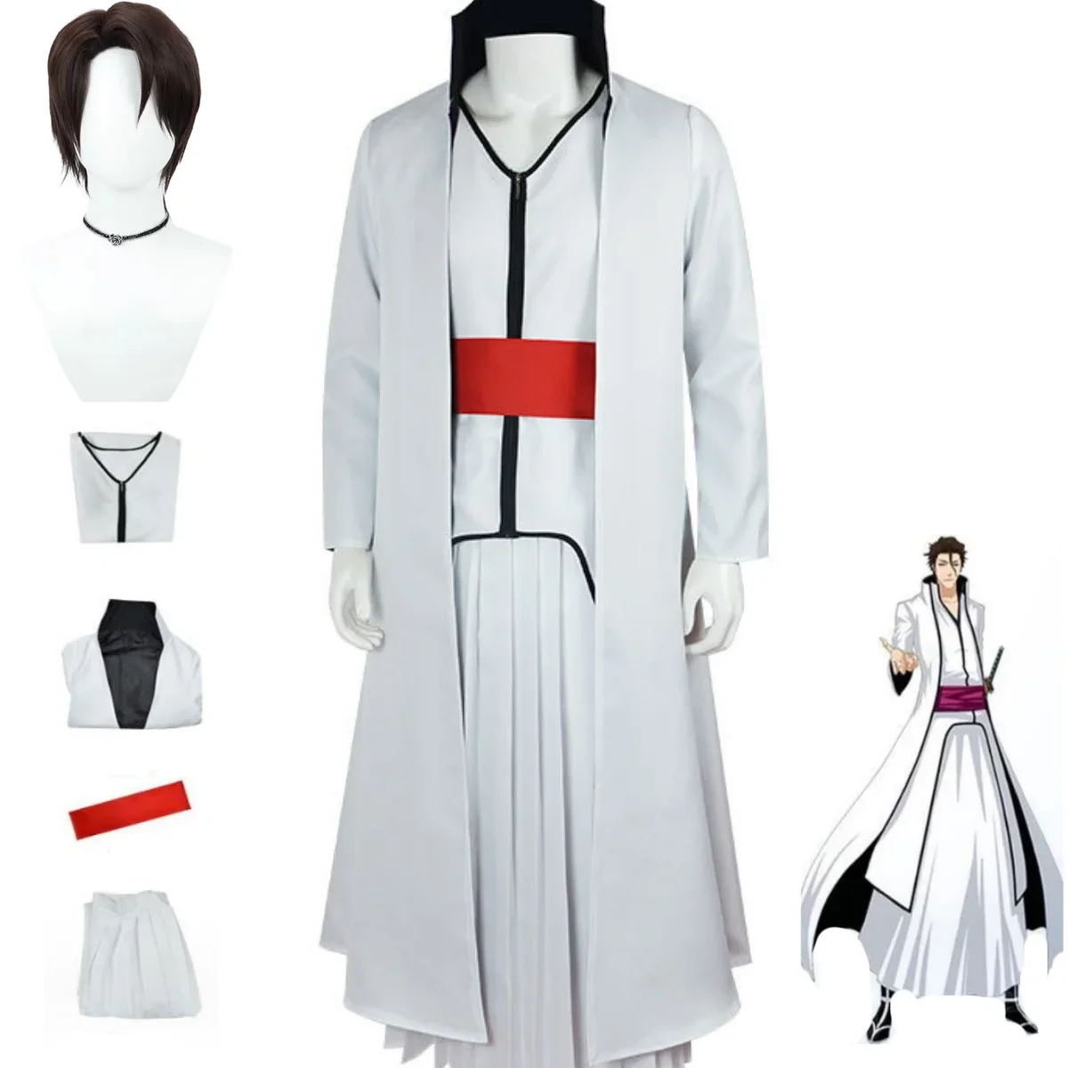 Аниме BLEACH Aizen Sousuke Косплей Костюм Парик Полный комплект деталей Япония Кимоно Мужской Хэллоуин Карнавал Маскарад Бал Костюм
Аниме BLEACH Aizen Sousuke Косплей Костюм Парик Полный комплект деталей Япония Кимоно Мужской Хэллоуин Карнавал Маскарад Бал Костюм