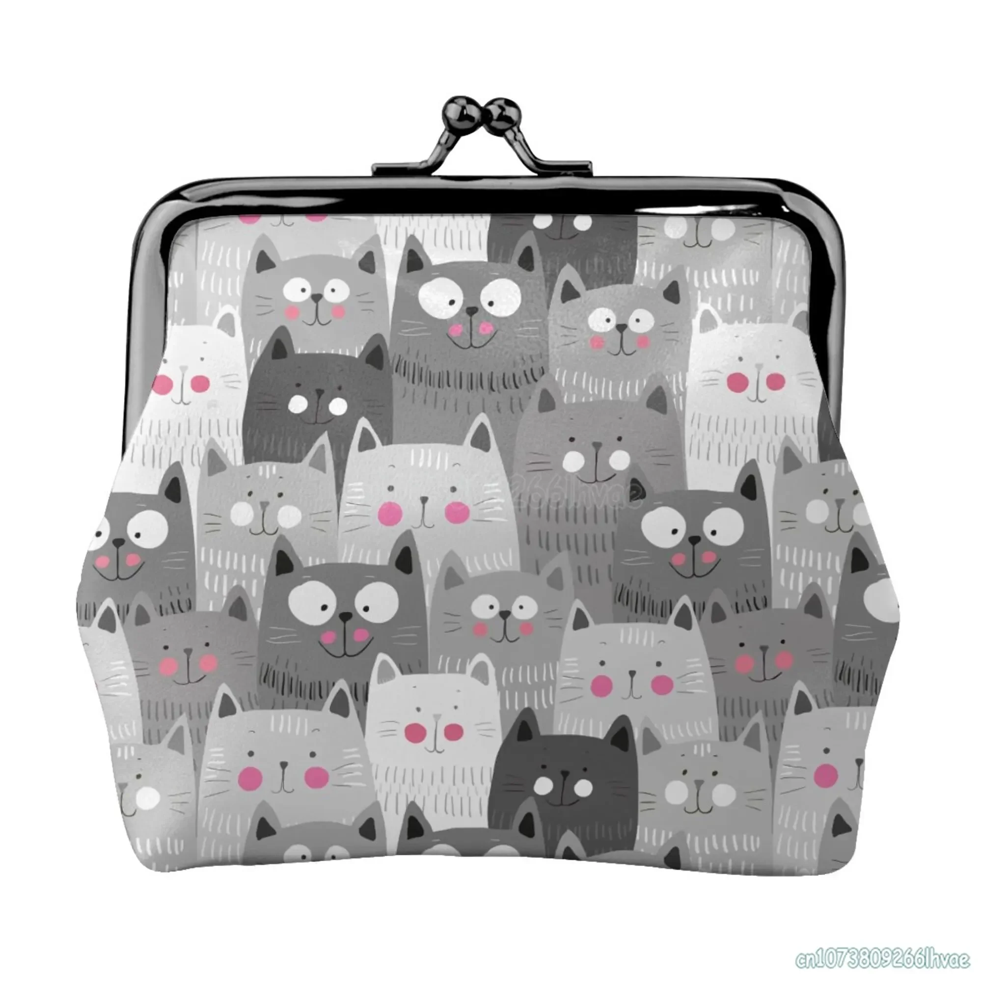 Cute Cartoon Cats Women's Leather Coin Purse Small Change Pouch with Kiss-Lock Clasp Closure Buckle Wallet for Girl Gift
Cute Cartoon Cats Women's Leather Coin Purse Small Change Pouch with Kiss-Lock Clasp Closure Buckle Wallet for Girl Gift