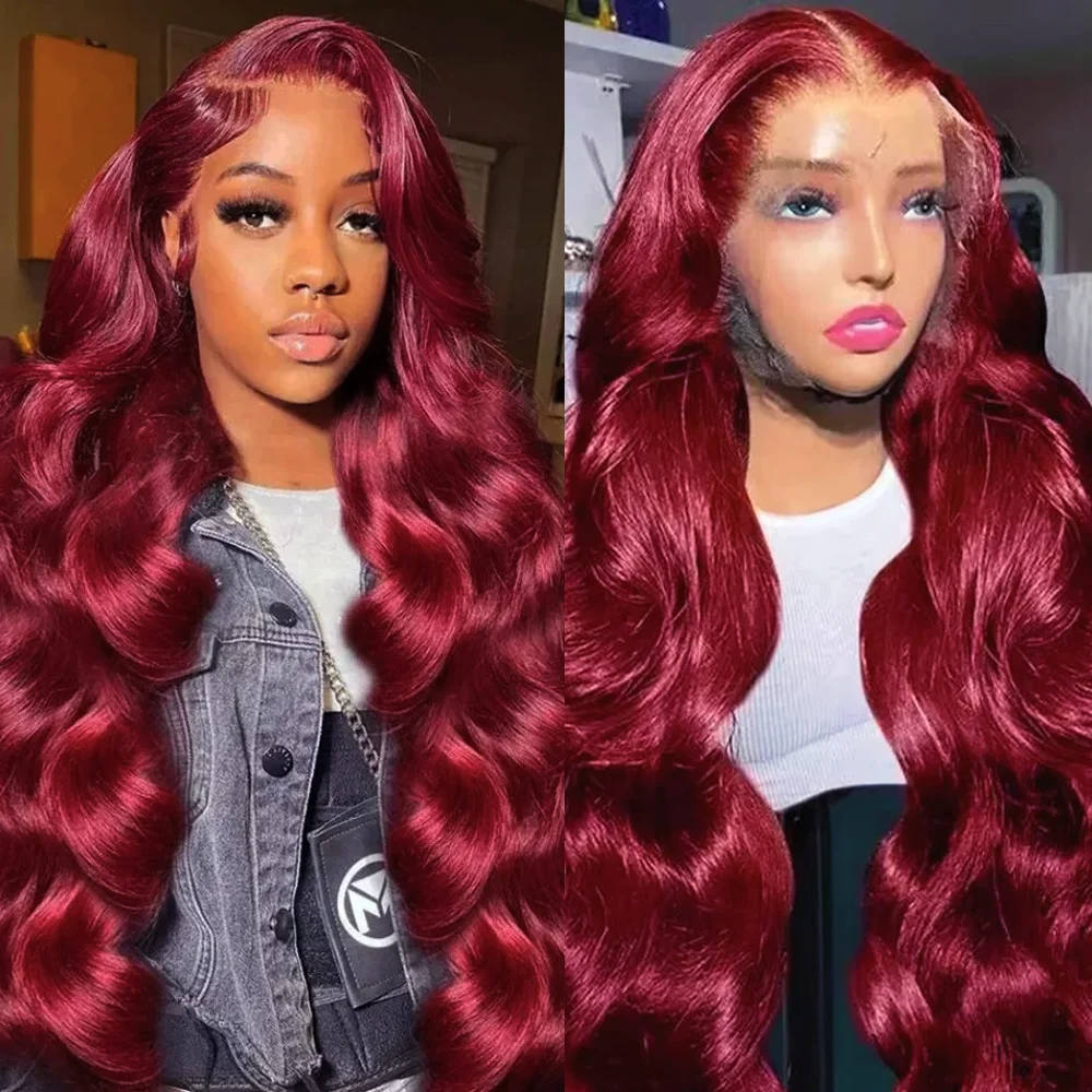 99J HD Lace Front wig Human Hair Body Wave 52 Inch 200 Density Burgundy 13x6 HD Transparent Lace Human Hair Wigs For Women
99J HD Lace Front wig Human Hair Body Wave 52 Inch 200 Density Burgundy 13x6 HD Transparent Lace Human Hair Wigs For Women