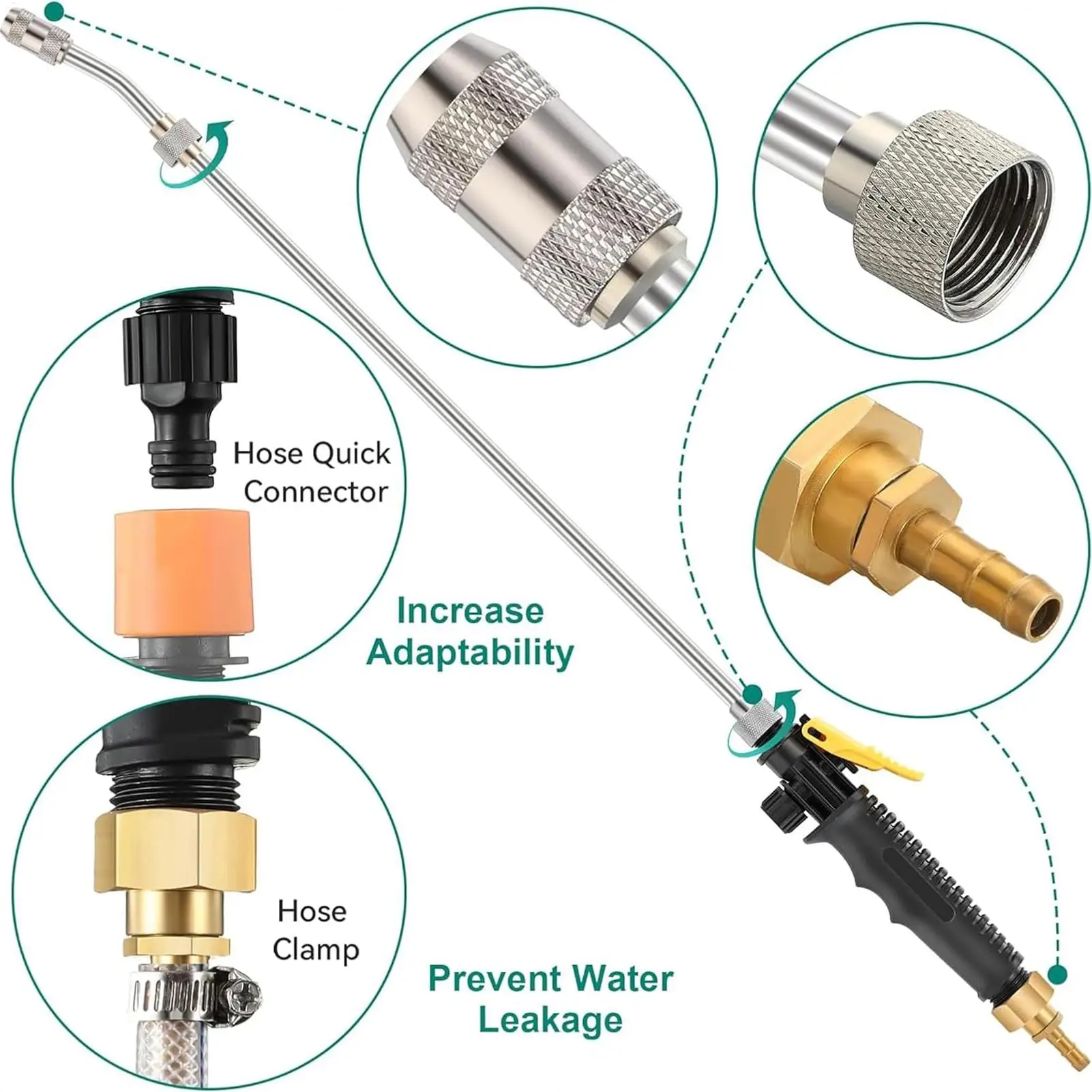 High Pressure Hose Nozzle Stainless Steel Compact Automotive Sprayer Detachable Adjustable Length Pressure Washer Car For
High Pressure Hose Nozzle Stainless Steel Compact Automotive Sprayer Detachable Adjustable Length Pressure Washer Car For
