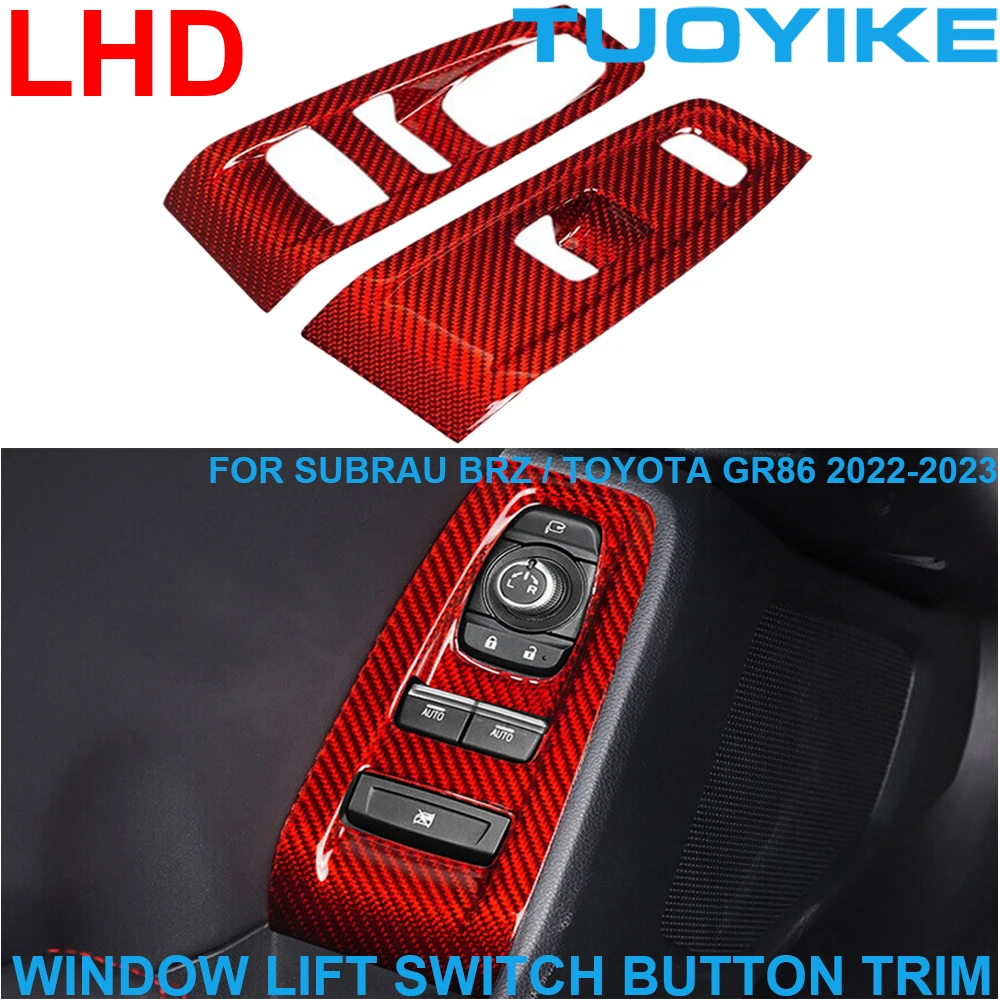 LHD Real Red Dry Carbon Fiber Interior Window Lift Switch Button Frame Trim Cover Sticker For Toyota GR86 Subaru BRZ 2022-2023
LHD Real Red Dry Carbon Fiber Interior Window Lift Switch Button Frame Trim Cover Sticker For Toyota GR86 Subaru BRZ 2022-2023