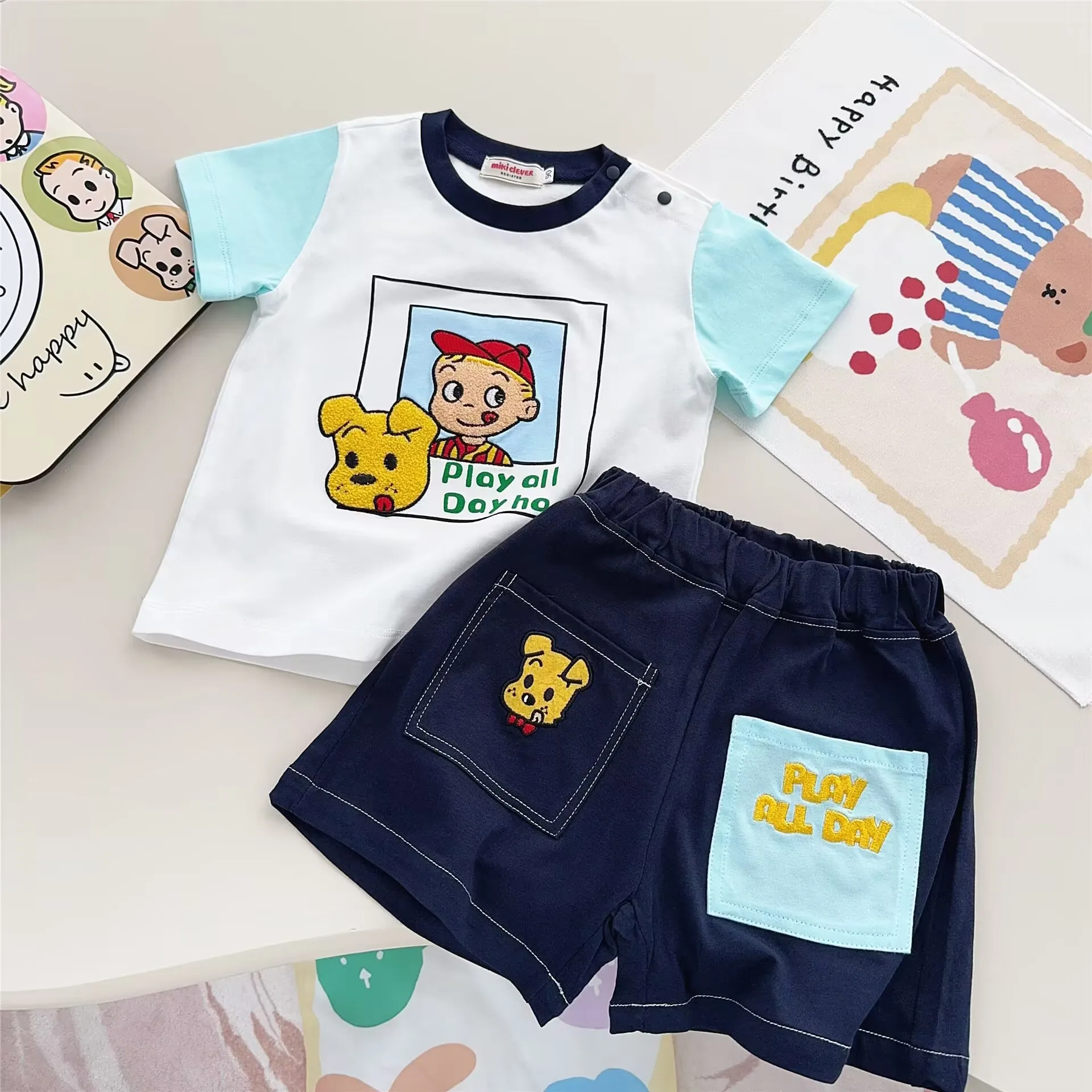 2025 Summer Kids Clothes Sets for Boys Girls Harada Haruka Style Short Sleeve T-Shirt +Shorts Bear Car Embroidery Kids Clothes
2025 Summer Kids Clothes Sets for Boys Girls Harada Haruka Style Short Sleeve T-Shirt +Shorts Bear Car Embroidery Kids Clothes