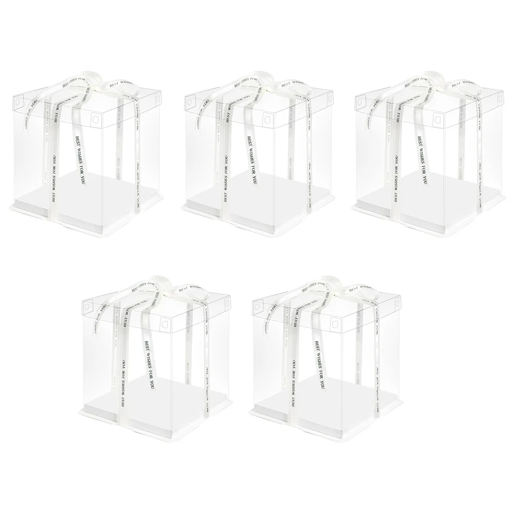 5 Pcs Transparent Cake Boxes Holder Food Containers with Lids Storage White Grade Card
5 Pcs Transparent Cake Boxes Holder Food Containers with Lids Storage White Grade Card