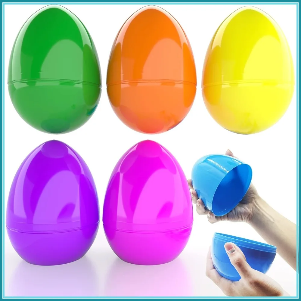 6 Inch Jumbo Fillable Easter Eggs 6-Pack, Bright Plastic Stand Up Eggs for Hunt & Surprise, Assorted Colors
6 Inch Jumbo Fillable Easter Eggs 6-Pack, Bright Plastic Stand Up Eggs for Hunt & Surprise, Assorted Colors