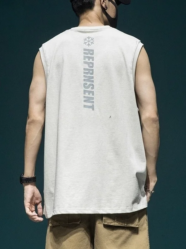 American Retro Cotton Printed Svel Vest Men's Trendy Large Size Summer Loose Casual oulder Sports T-irt
American Retro Cotton Printed Svel Vest Men's Trendy Large Size Summer Loose Casual oulder Sports T-irt