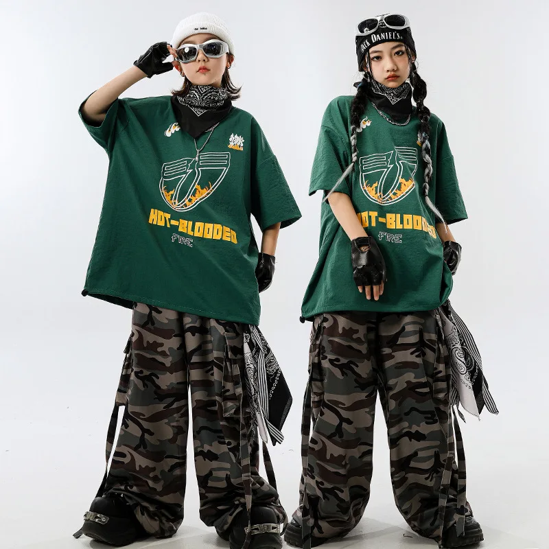 Kids Hip Hop Clothes Sets Letter Print T-shirt + Loose Camouflage Pants Boys Street Dance Costume Girls Jazz Performance Suit
Kids Hip Hop Clothes Sets Letter Print T-shirt + Loose Camouflage Pants Boys Street Dance Costume Girls Jazz Performance Suit