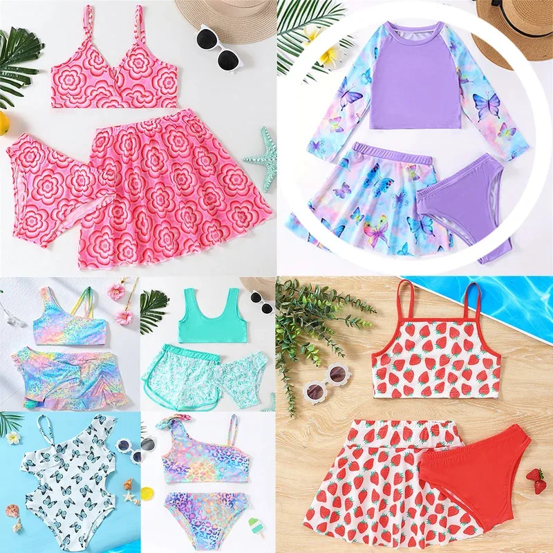 New Girls Split Bikini Bathing Suit Kids Beach Vacation Half Length Skirt Sweet Swimsuit Children Camisole Cute Print Beachwear
New Girls Split Bikini Bathing Suit Kids Beach Vacation Half Length Skirt Sweet Swimsuit Children Camisole Cute Print Beachwear