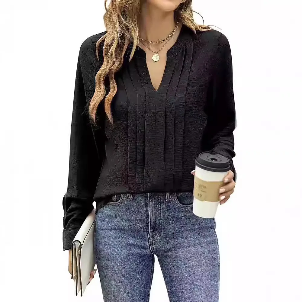 New Women's Dressy Casual Blouses Business Work Tops Long Sleeve V Neck Pleated Shirts 2024 Fall Outfits Fashion Loose T-Shirts
New Women's Dressy Casual Blouses Business Work Tops Long Sleeve V Neck Pleated Shirts 2024 Fall Outfits Fashion Loose T-Shirts