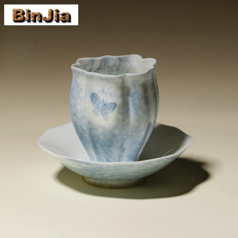 60ml Hand-painted Butterfly With Coaster Teacup Zen Tea Bowl Sample Tea Cup Tea-tasting Fragrance Cup Chazhan Master Cups Teaset
60ml Hand-painted Butterfly With Coaster Teacup Zen Tea Bowl Sample Tea Cup Tea-tasting Fragrance Cup Chazhan Master Cups Teaset