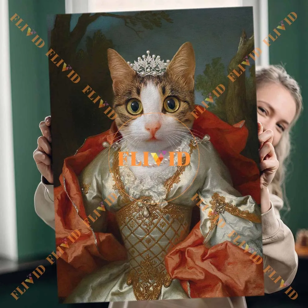 Custom Vintage Royal Queen Madam Cat Dog Portrait Poster Wall Art Canvas Painting Wall Pictures For Living Room Decor Unframed
Custom Vintage Royal Queen Madam Cat Dog Portrait Poster Wall Art Canvas Painting Wall Pictures For Living Room Decor Unframed