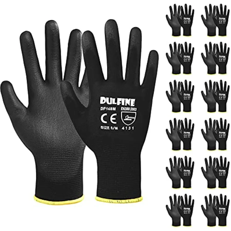 Ultra-Thin PU Coated Work Gloves-12 Pairs, Excellent Grip, Nylon Shell Polyurethane Coated Safety Work Gloves, Knit Wrist Cuff,
Ultra-Thin PU Coated Work Gloves-12 Pairs, Excellent Grip, Nylon Shell Polyurethane Coated Safety Work Gloves, Knit Wrist Cuff,