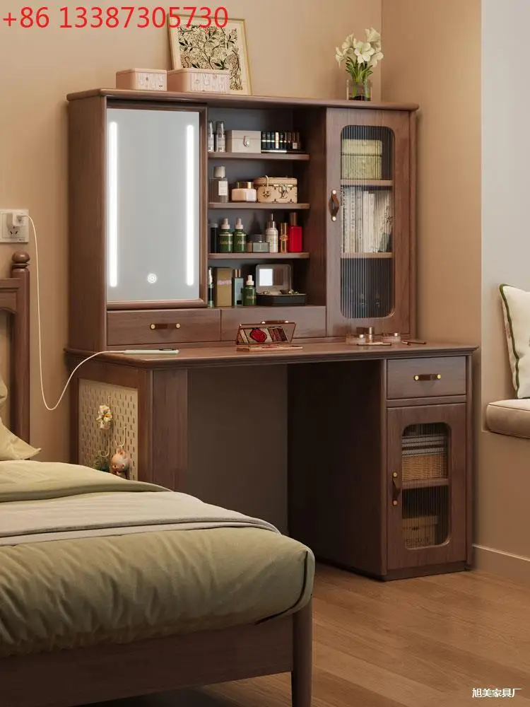 Solid wood desk with dresser integrated hole board storage cabinet household
Solid wood desk with dresser integrated hole board storage cabinet household