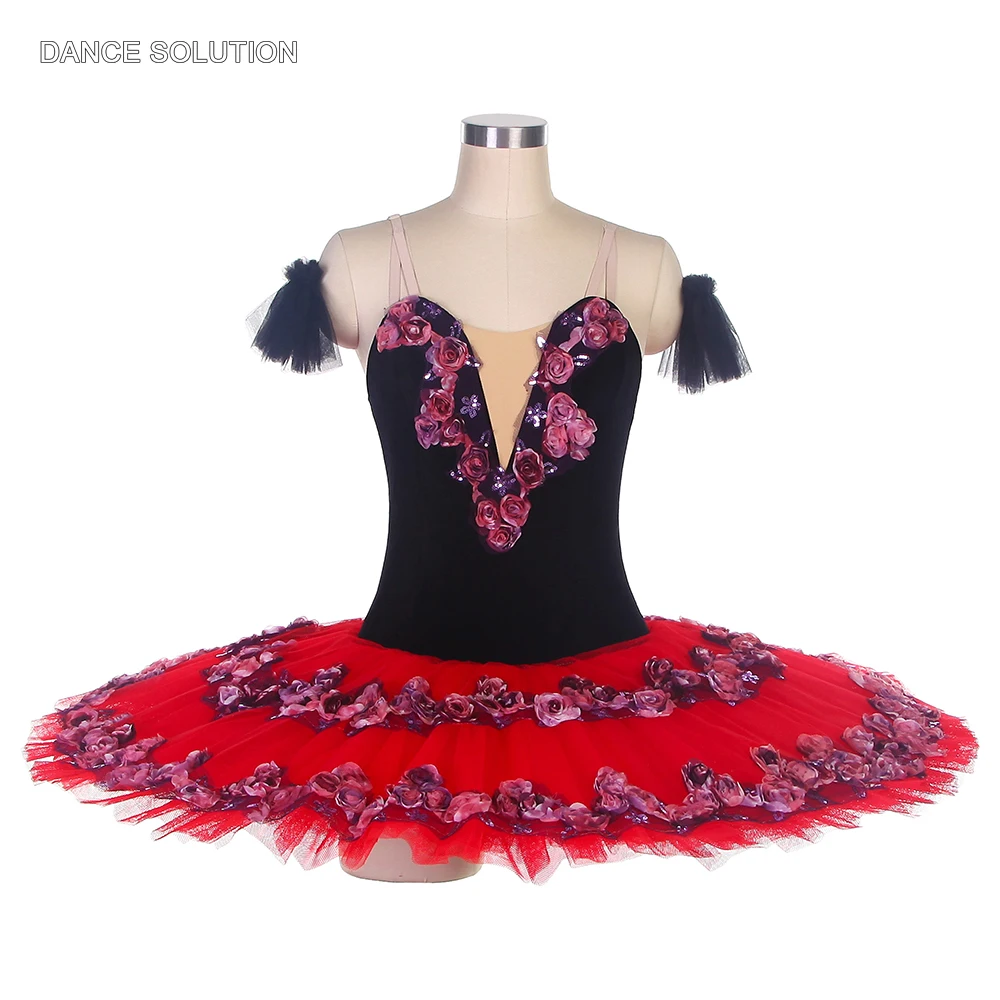 Black Velvet Bodice Ballet Tutu Costume with Rose Appliques Professional Ballet Platter Tutus for Women & Girls Dancewear BLL421
Black Velvet Bodice Ballet Tutu Costume with Rose Appliques Professional Ballet Platter Tutus for Women & Girls Dancewear BLL421