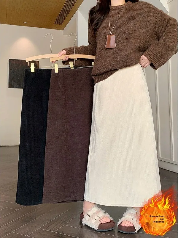 plus Size Women's Thickened Corduroy Fleece Lined Casual High Waist A-Line Skirt Slimming Mid-Length Autumn Winter New Style
plus Size Women's Thickened Corduroy Fleece Lined Casual High Waist A-Line Skirt Slimming Mid-Length Autumn Winter New Style