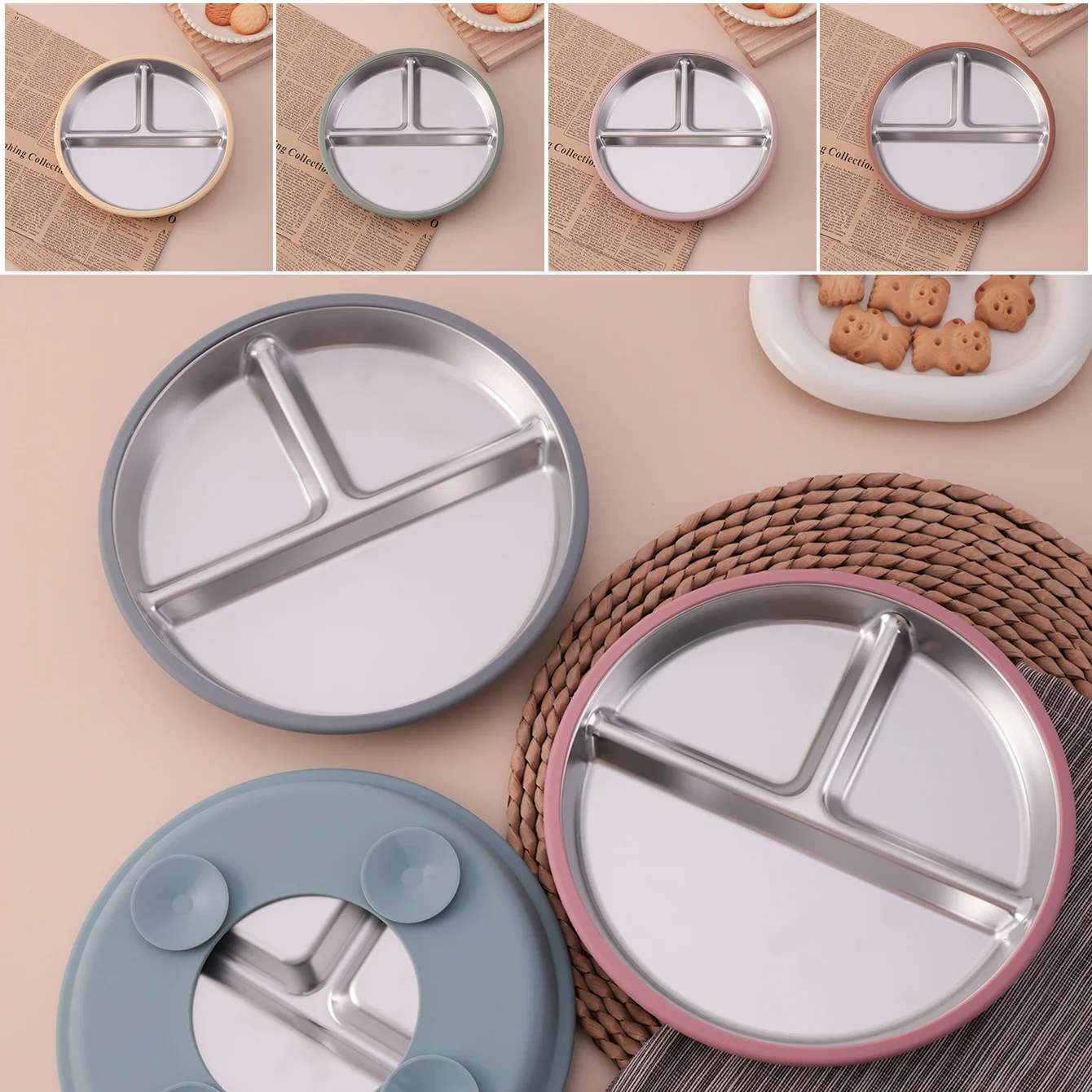 Color Kids 1PCS Stainless Steel Plate Detachable Suction Dishes Baby Feeding Sucker Bowl Food Grade Silicone Food Tray Tableware
Color Kids 1PCS Stainless Steel Plate Detachable Suction Dishes Baby Feeding Sucker Bowl Food Grade Silicone Food Tray Tableware