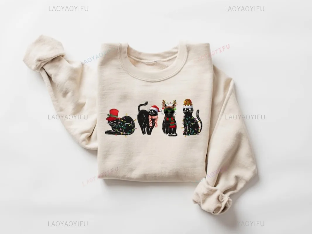 Christmas Black Cat Sweatshirt Cute Cat Christmas Jumper Womens Funny Pattern Hoodie Funny Women's Pullover Sweatshirt
Christmas Black Cat Sweatshirt Cute Cat Christmas Jumper Womens Funny Pattern Hoodie Funny Women's Pullover Sweatshirt