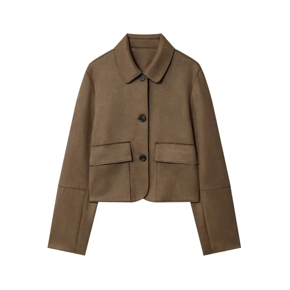 New Women's autumn new style European and American casual loose collared long sleeved short jacket
New Women's autumn new style European and American casual loose collared long sleeved short jacket