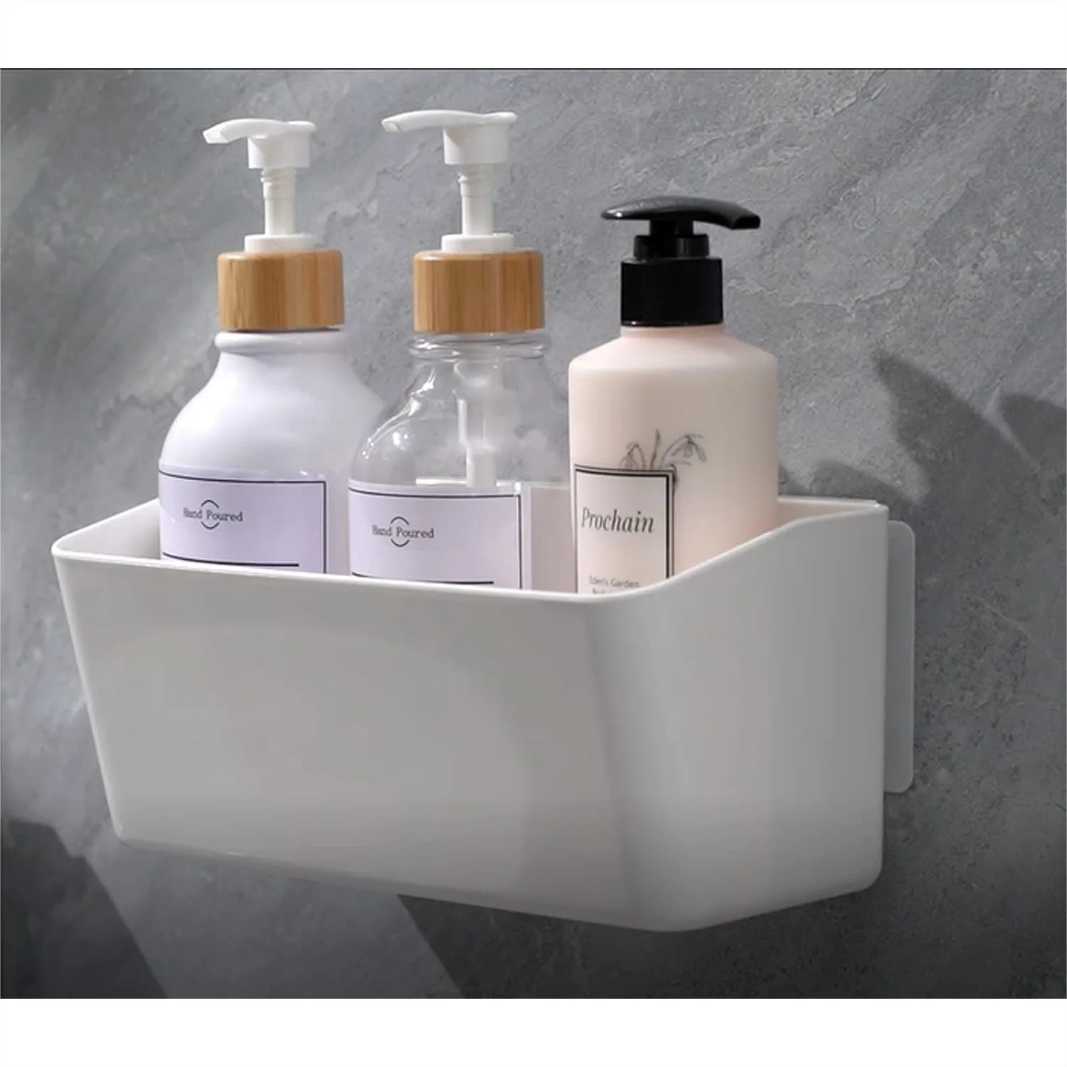 Adhesive Bathroom Shelf, No Drill Shower Caddy Basket, Plastic Wall Mounted Storage Rack for Bathroom Kitchen White
Adhesive Bathroom Shelf, No Drill Shower Caddy Basket, Plastic Wall Mounted Storage Rack for Bathroom Kitchen White