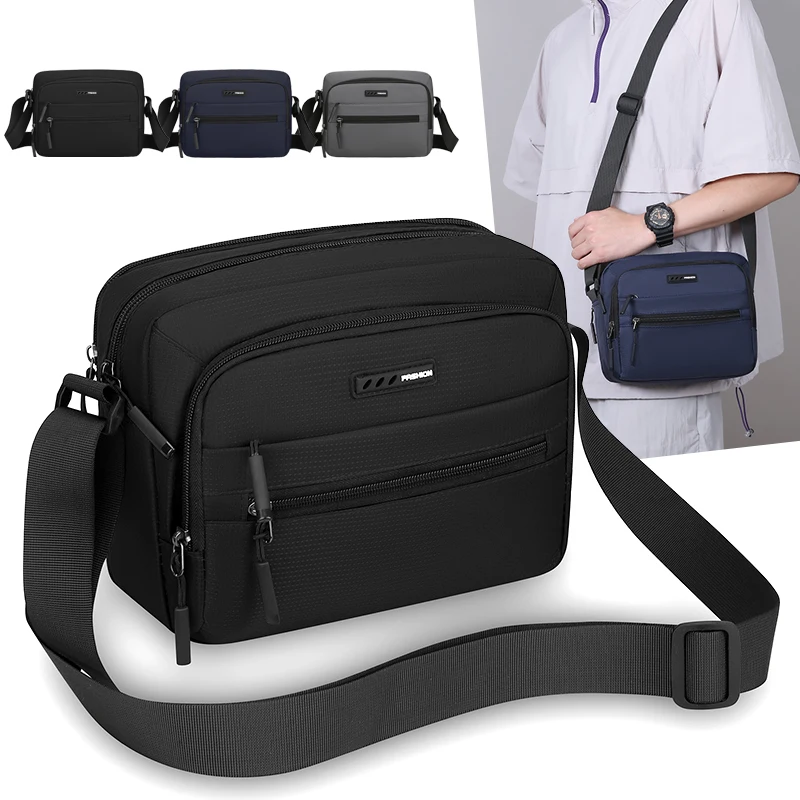 Men's Lightweight Nylon Crossbody Bag Waterproof Messenger Bag Adjustable Strap Multi Pockets Casual Shoulder Bag for Work Trip
Men's Lightweight Nylon Crossbody Bag Waterproof Messenger Bag Adjustable Strap Multi Pockets Casual Shoulder Bag for Work Trip