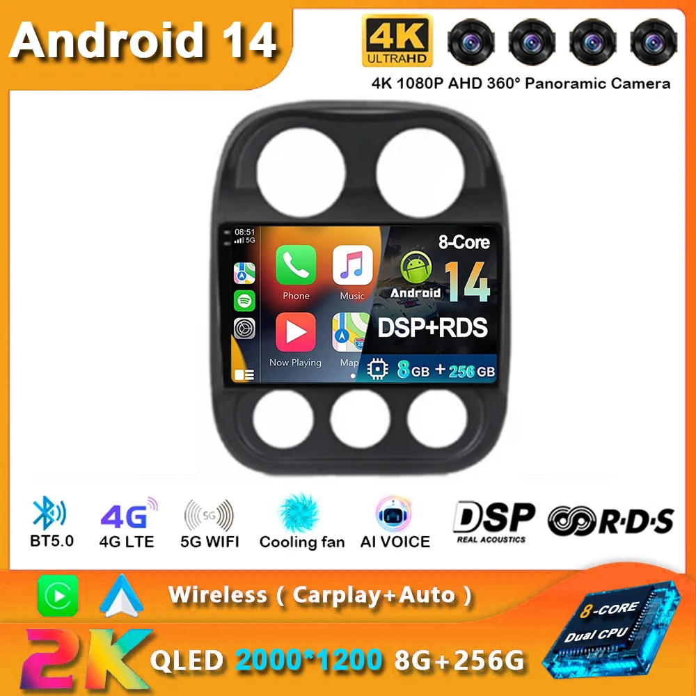 Car Radio For Jeep Compass Patriot 2010-2016 Autoradio Stereo 2 Din Player GPS Navigation Carplay DSP OBD No CD Player
Car Radio For Jeep Compass Patriot 2010-2016 Autoradio Stereo 2 Din Player GPS Navigation Carplay DSP OBD No CD Player