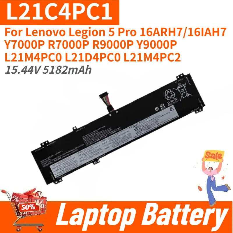 High Quality L21C4PC1 Laptop Battery 15.44V 5182mAh for Lenovo Legion 5 Pro 16ARH7 16IAH7 R9000P Y9000P Y7000P R7000P Brand New
High Quality L21C4PC1 Laptop Battery 15.44V 5182mAh for Lenovo Legion 5 Pro 16ARH7 16IAH7 R9000P Y9000P Y7000P R7000P Brand New