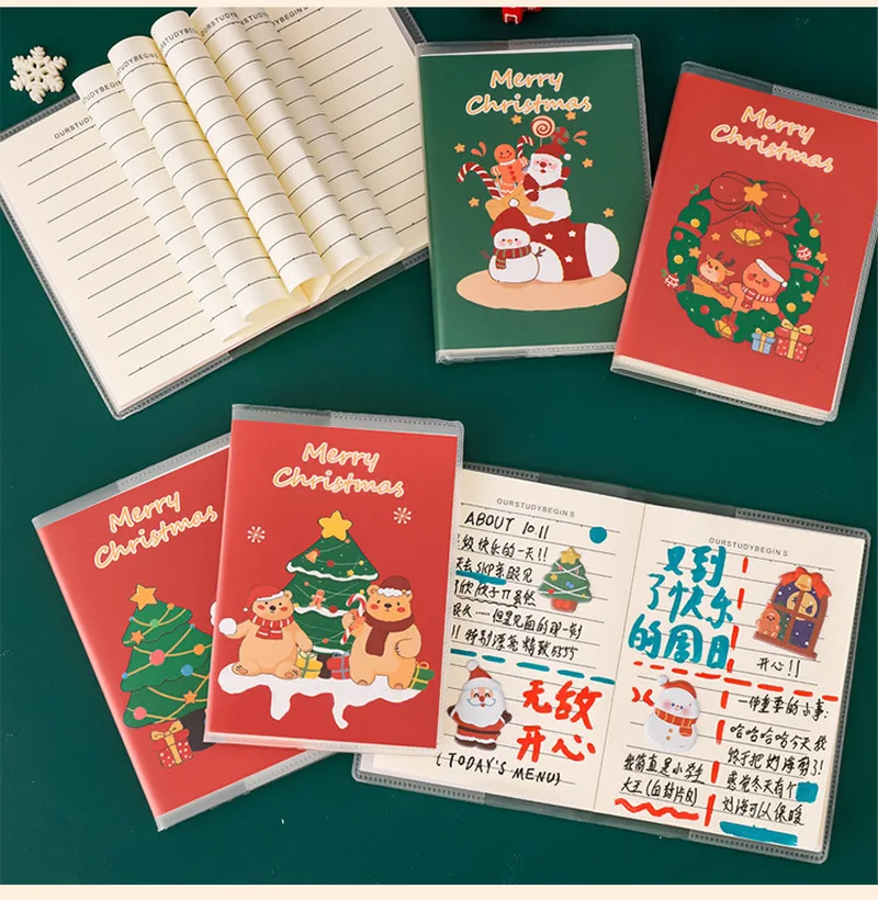 Kawaii Christmas Pocket Planner A7 Rubber Sleeve Notebook Cute Mini Cartoon Santa Christmas Book Stationery Diary Back To School
Kawaii Christmas Pocket Planner A7 Rubber Sleeve Notebook Cute Mini Cartoon Santa Christmas Book Stationery Diary Back To School