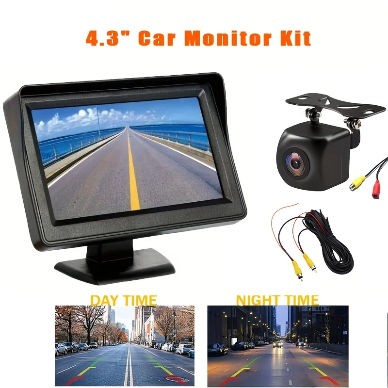 4.3 Inch Car Rear View Monitor Backup Camera Kit with 6m AV Extension Cable Reverse Camera Universal for Cars SUVs Trucks Vans
4.3 Inch Car Rear View Monitor Backup Camera Kit with 6m AV Extension Cable Reverse Camera Universal for Cars SUVs Trucks Vans