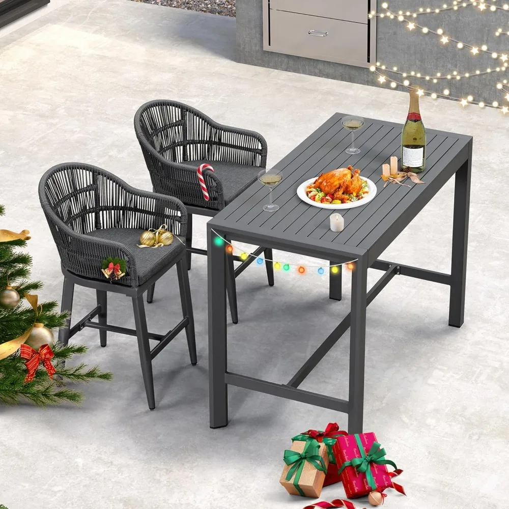 Outdoor Counter Height Bar Stools Set Patio Metal Modern Wicker Rattan Bar Chairs and Dining Bistro Bar Table for Balcony Garden
Outdoor Counter Height Bar Stools Set Patio Metal Modern Wicker Rattan Bar Chairs and Dining Bistro Bar Table for Balcony Garden