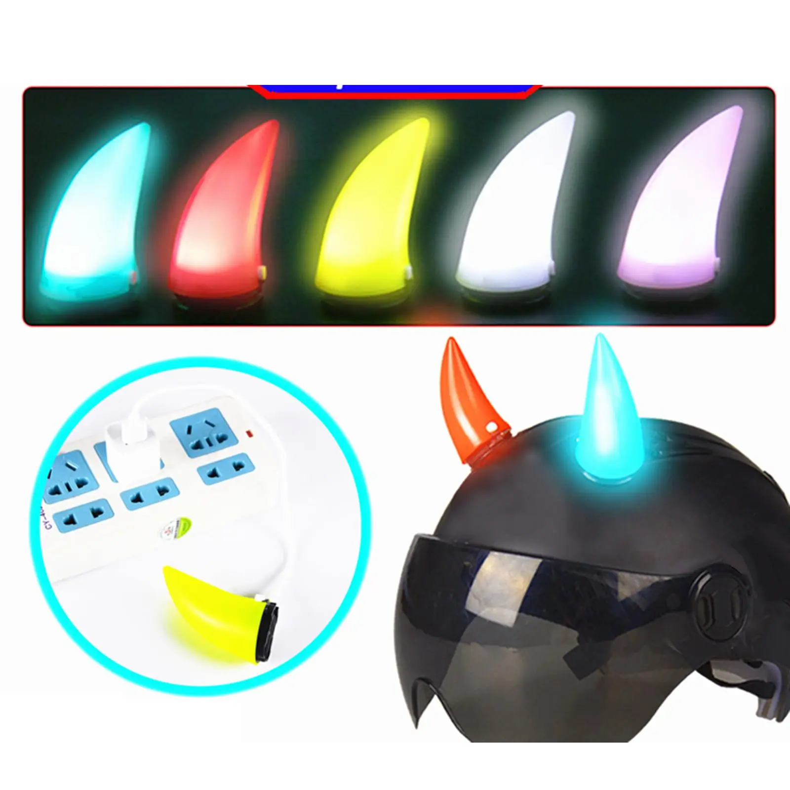 Illuminated Devil Horn Helmet Decor Removable Glow Sticker Adhesive ABS Headwear for Night Riding Motorcycle Bike Ski
Illuminated Devil Horn Helmet Decor Removable Glow Sticker Adhesive ABS Headwear for Night Riding Motorcycle Bike Ski